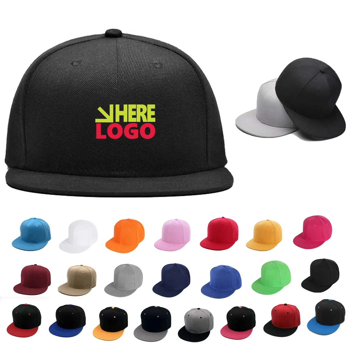 Adjustable Snap Closure Makes Flat Bill Hat 1