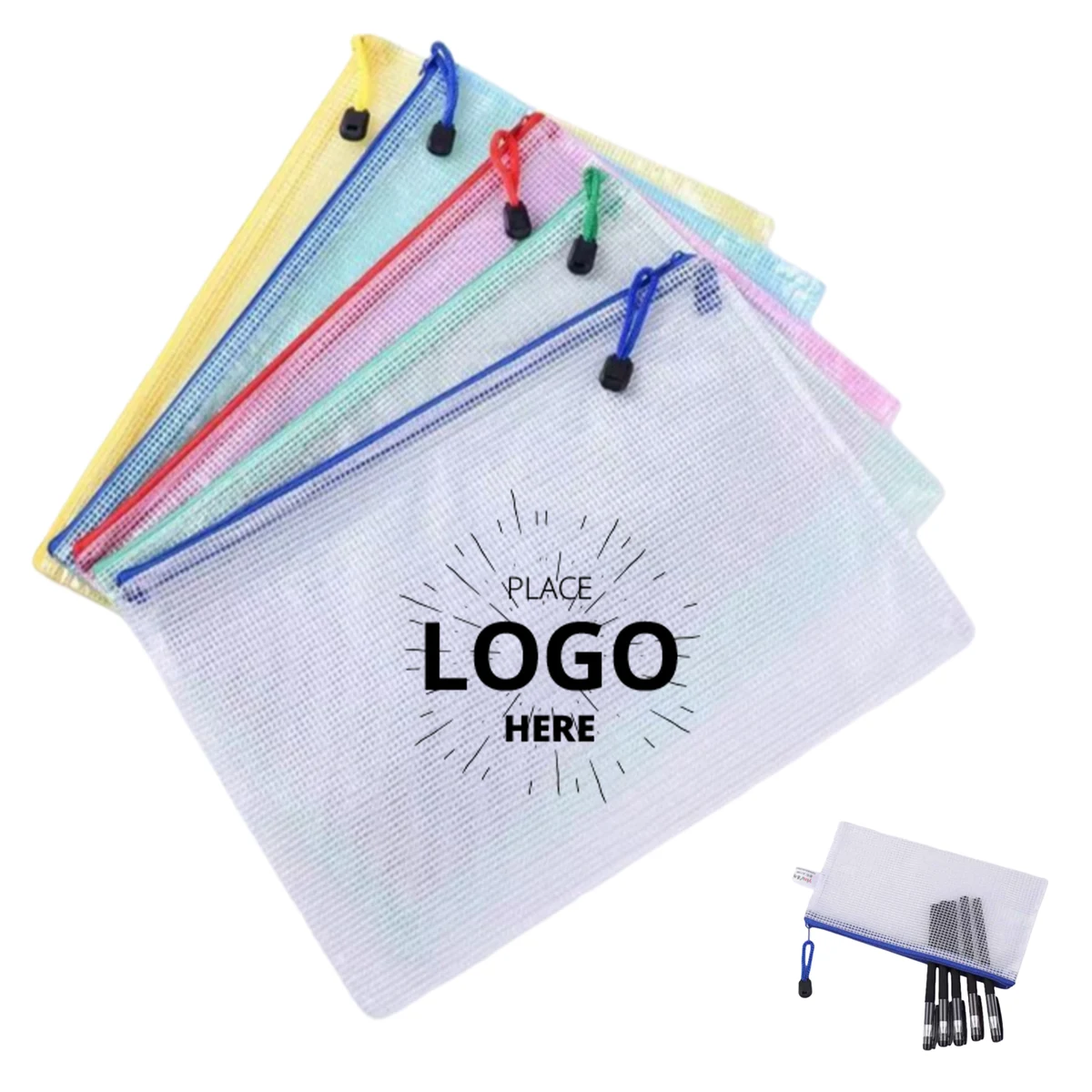 Mesh Zipper Pouch PVC Storage Bag 1