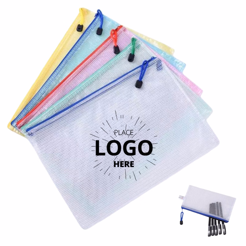 Mesh Zipper Pouch PVC Storage Bag