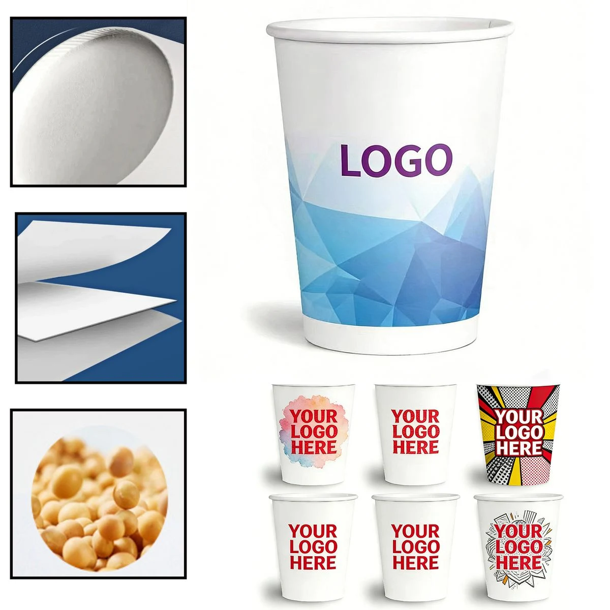 Custom Logo Business Paper Drinking Cups 1