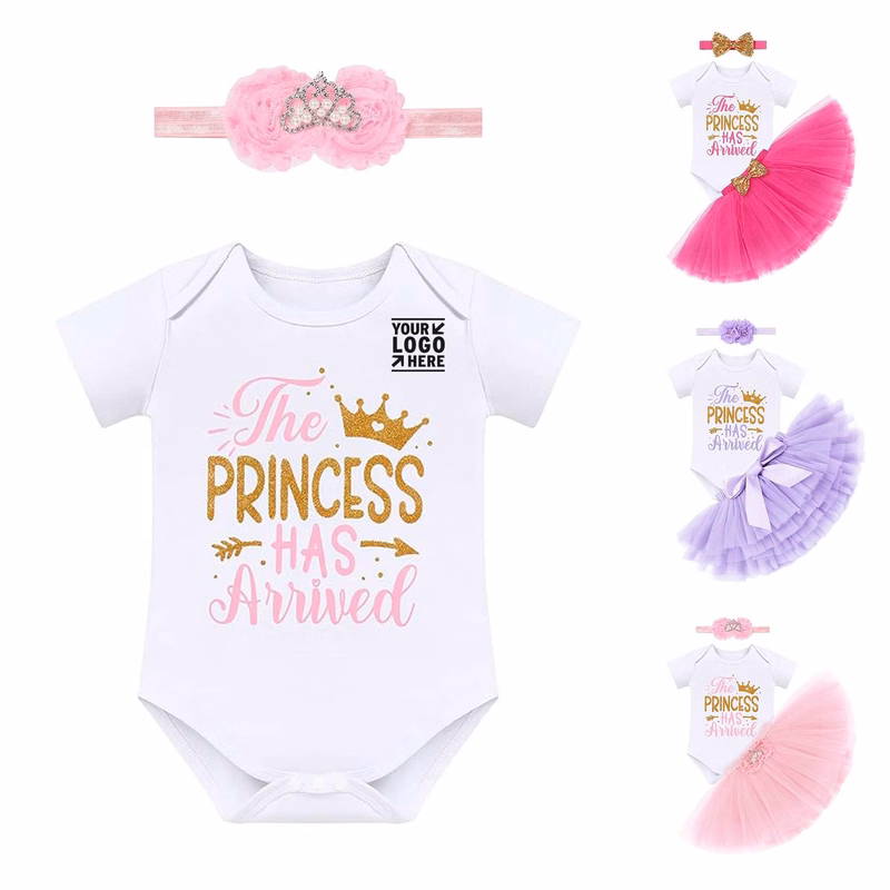 Baby Girls Coming Home Tutu Skirt Headband Shiny Princess Outfits Set for Photo Shoot