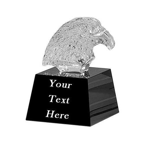 Crystal: 5.75" Eagle Head on black base 1