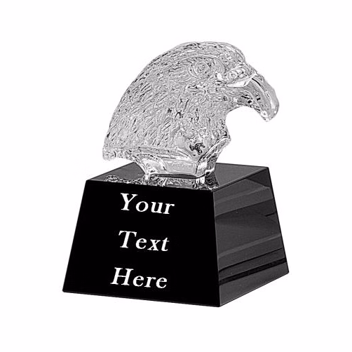 Crystal: 5.75" Eagle Head on black base