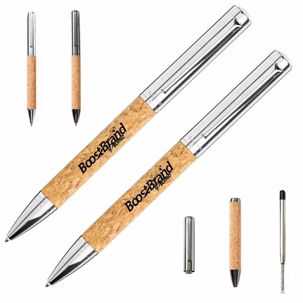 Custom Eco-Friendly Cork Ballpoint Pen — Sustainable Corporate Giveaway