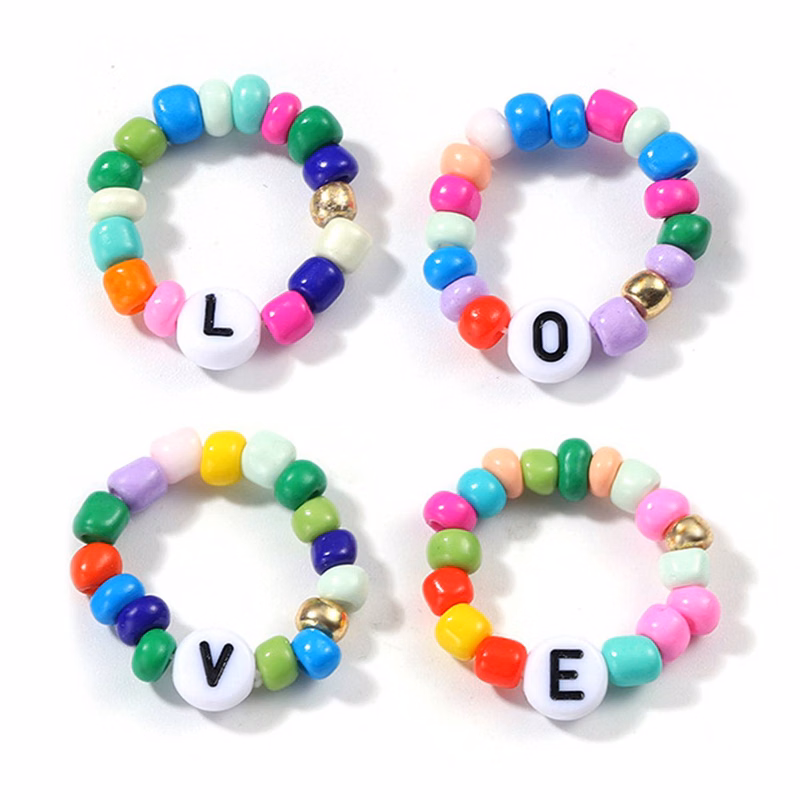 Plastic Stylish stretch beaded rings
