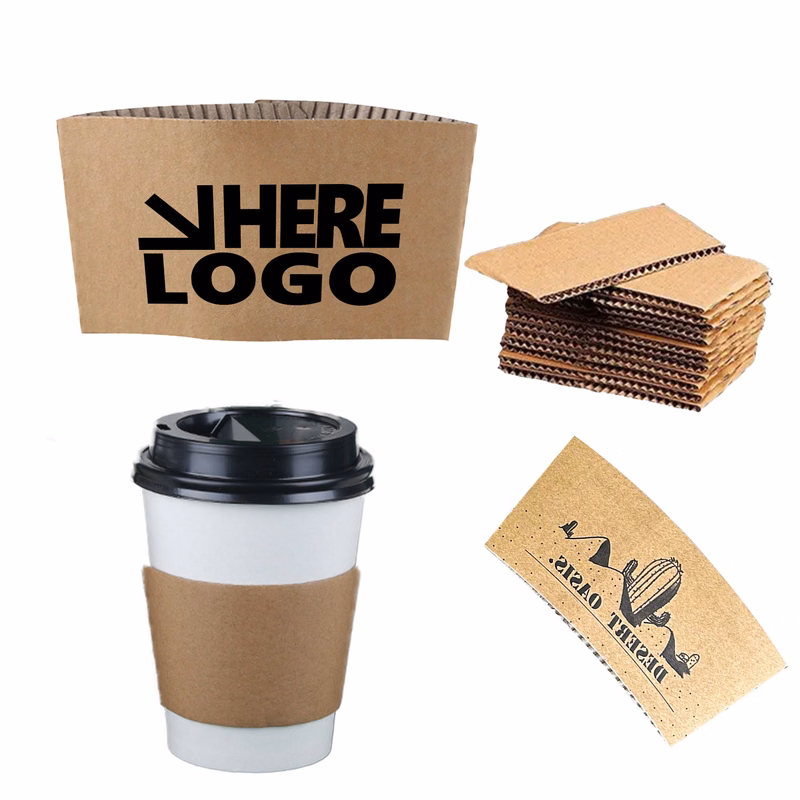 MOQ 100 Corrugated Paper Cup Sleeve 16oz