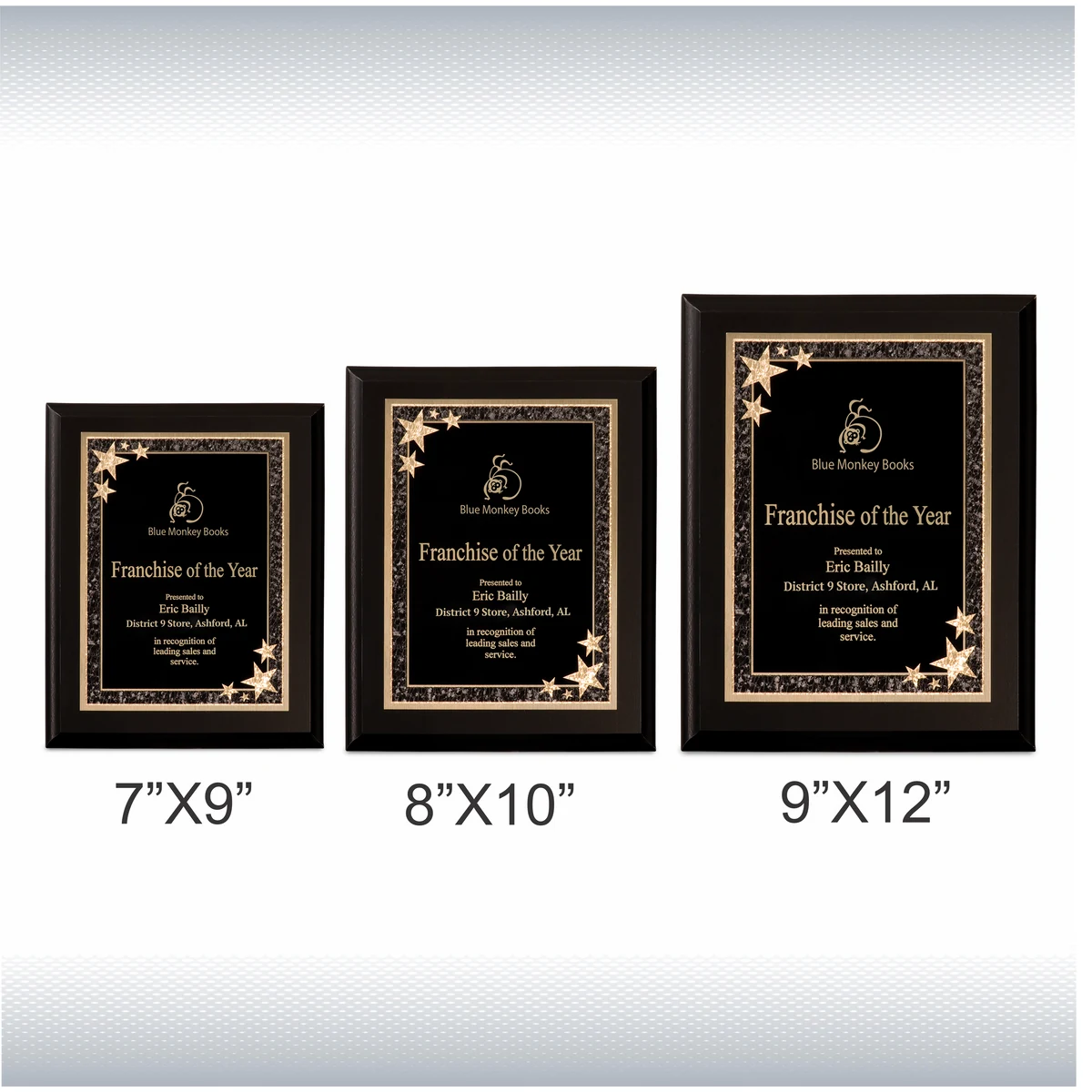 Matte Black Finish Plaque with Blk Sunburst Plate 1