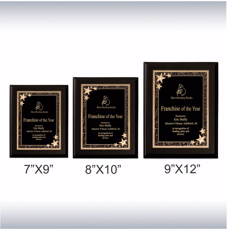 Matte Black Finish Plaque with Blk Sunburst Plate