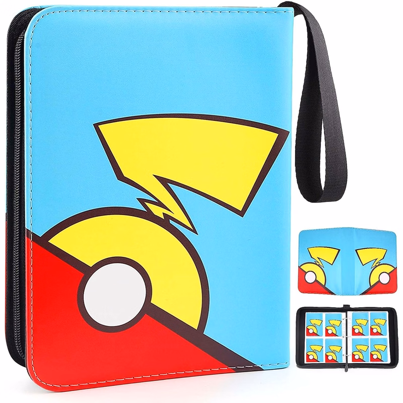 Trading Card Binder/Portable Cards Collection Book with Zipper-4 Pocket