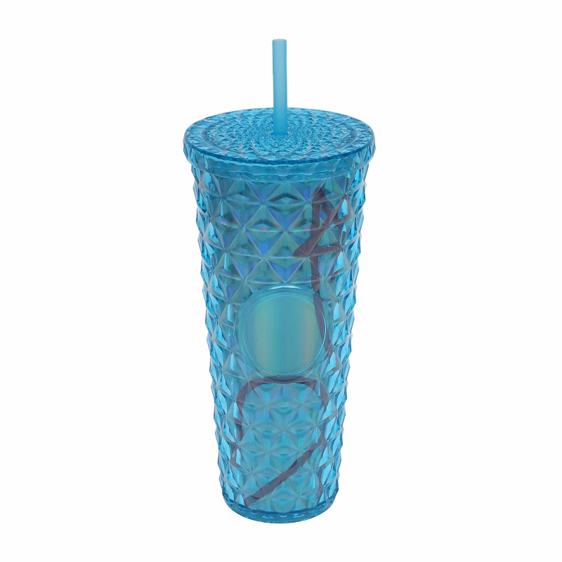24oz Plastic Water Bottles with Straw