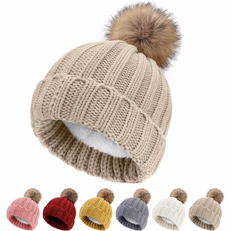 Boys and Girls Hairball Knit Cap