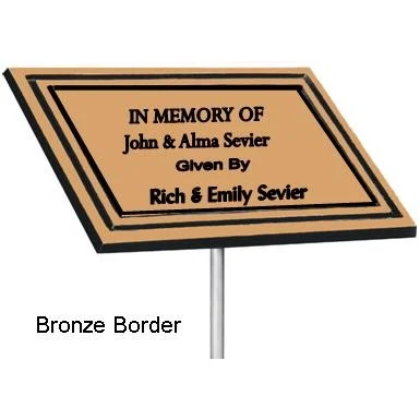 6" x 8" Bronze Border Cast Aluminum Stake Plaque 1