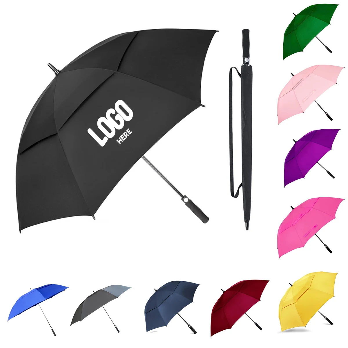 Double Canopy Vented Windproof Golf Umbrella 1
