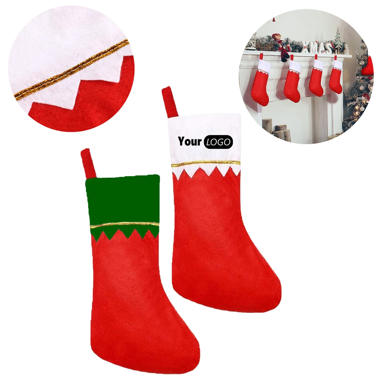 Festive Non-woven Holiday Stocking 1