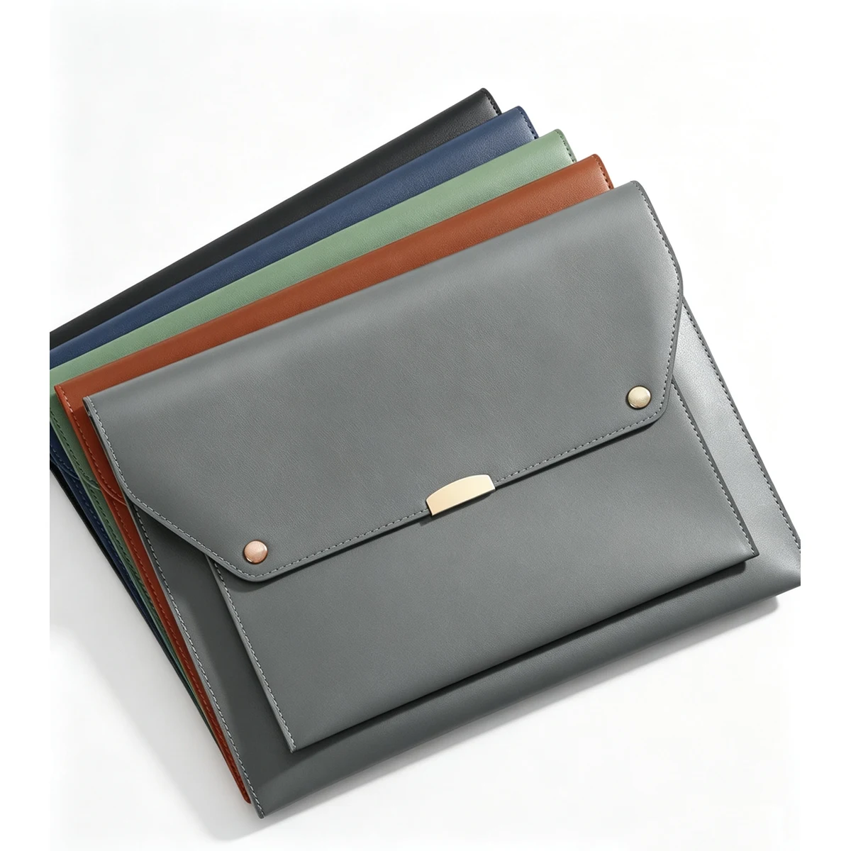 PU Leather Snap Closure Document Bag 1