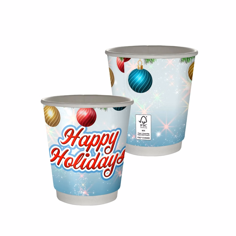 10 oz. Holiday Full Color Insulated Paper Cup