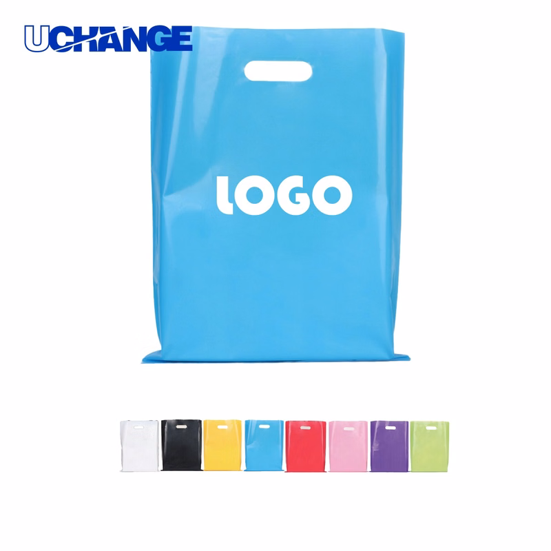 Plastic Die Cut Tote Bag for Retail Shopping Use