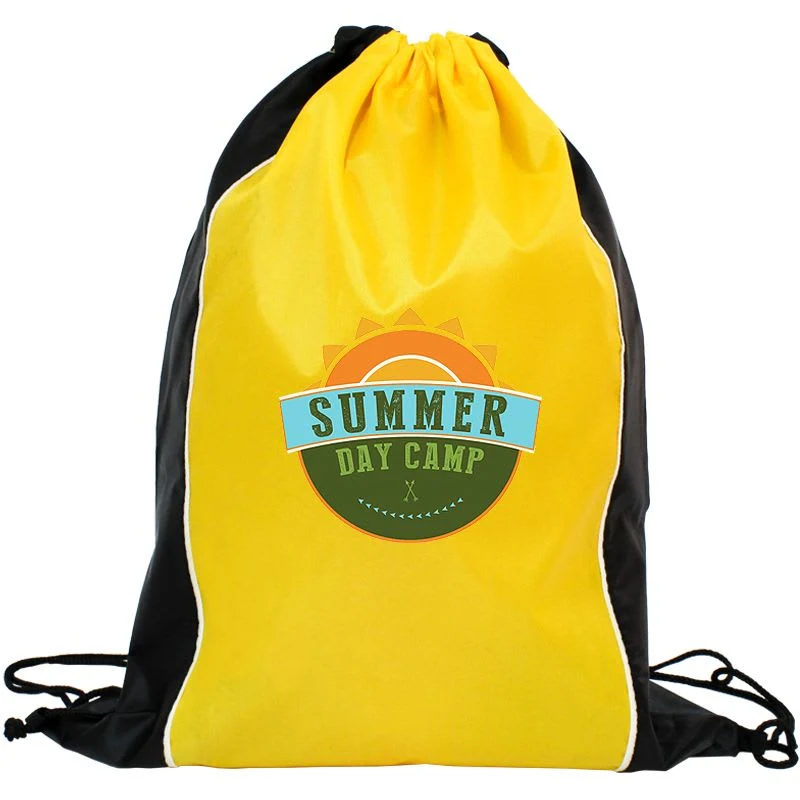 Two Tone Sided Drawstring Tote Bags 1