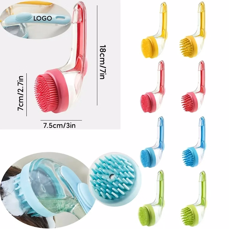 Pet Grooming Bath Massage Brush with Shampoo Dispenser