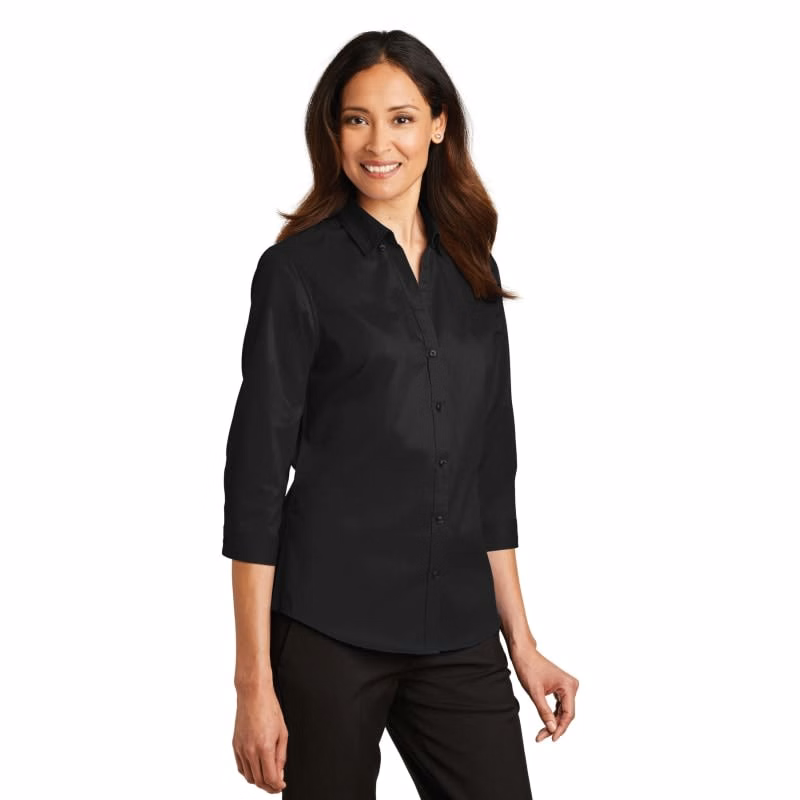 Port Authority Ladies 3/4-Sleeve SuperPro Twill Shirt.