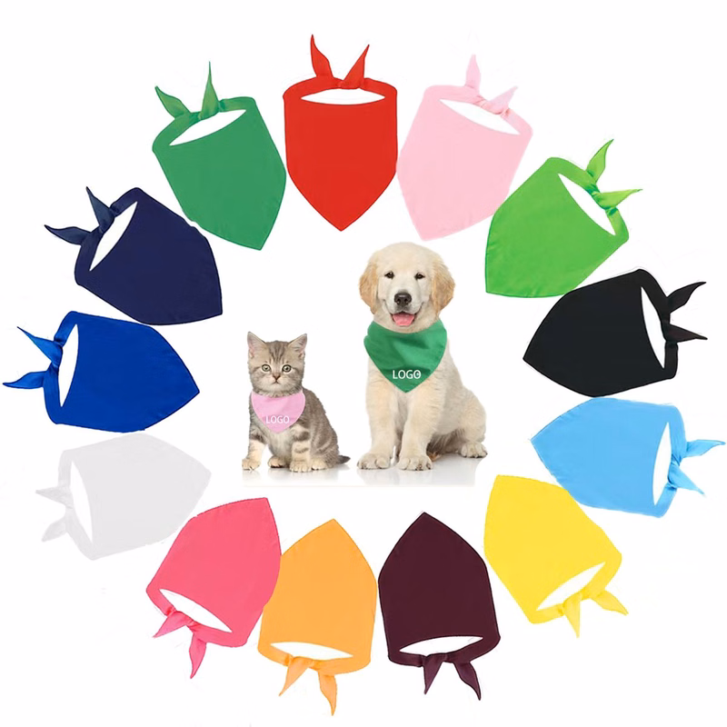Solid Color Pet Bandana Custom Logo