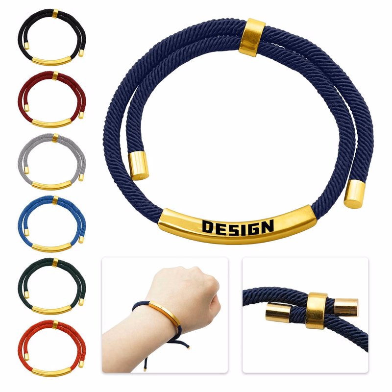 Elegant Gold Stainless Steel Rope Wristband