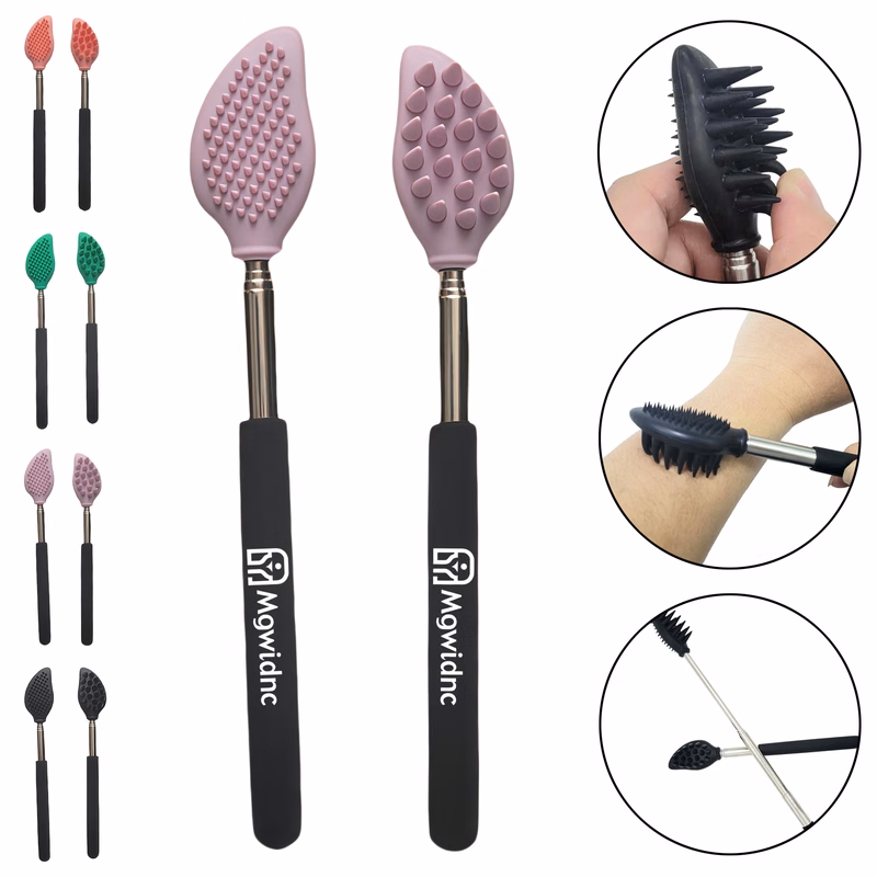 Dual-Sided Facial Cleansing Brush with Stainless Steel Back Massager