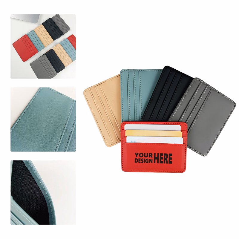 MOQ 50 Custom PU Leather Card Holder with Multiple Slots