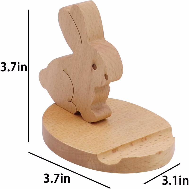 Rabbit Shaped Wooden Phone Holder