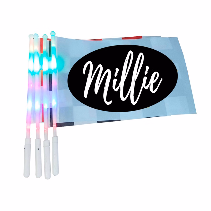 LED USA FlashingHand Flag Small Light up American