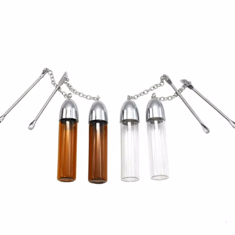 Glass Pill Box Funnel Portable Storage Bottle