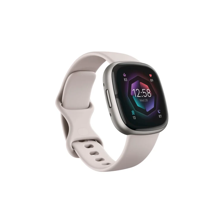 Fitbit Sense 2 Smartwatch - Lunar White/Platinum Aluminum 1