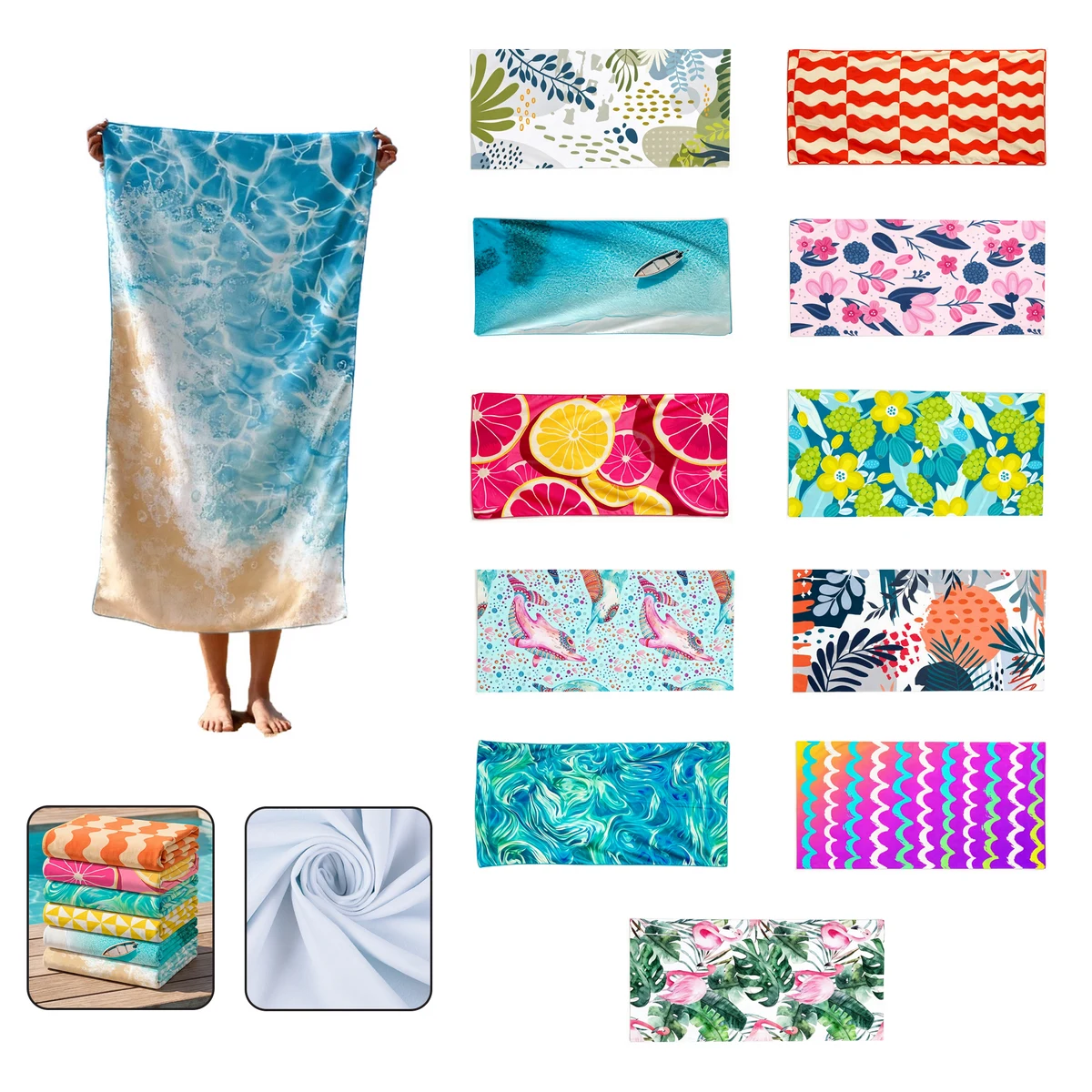 Custom Printed Microfiber Beach Towel 1