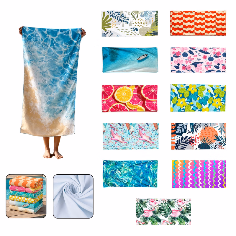 Custom Printed Microfiber Beach Towel
