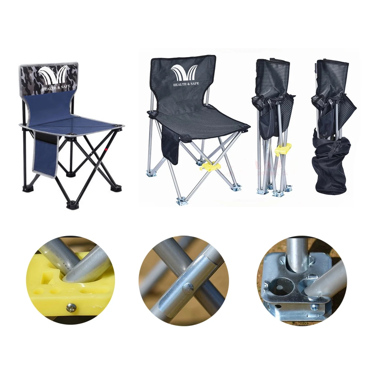 Folding Camping Chairs Portable Outdoor with Carry Bag 1