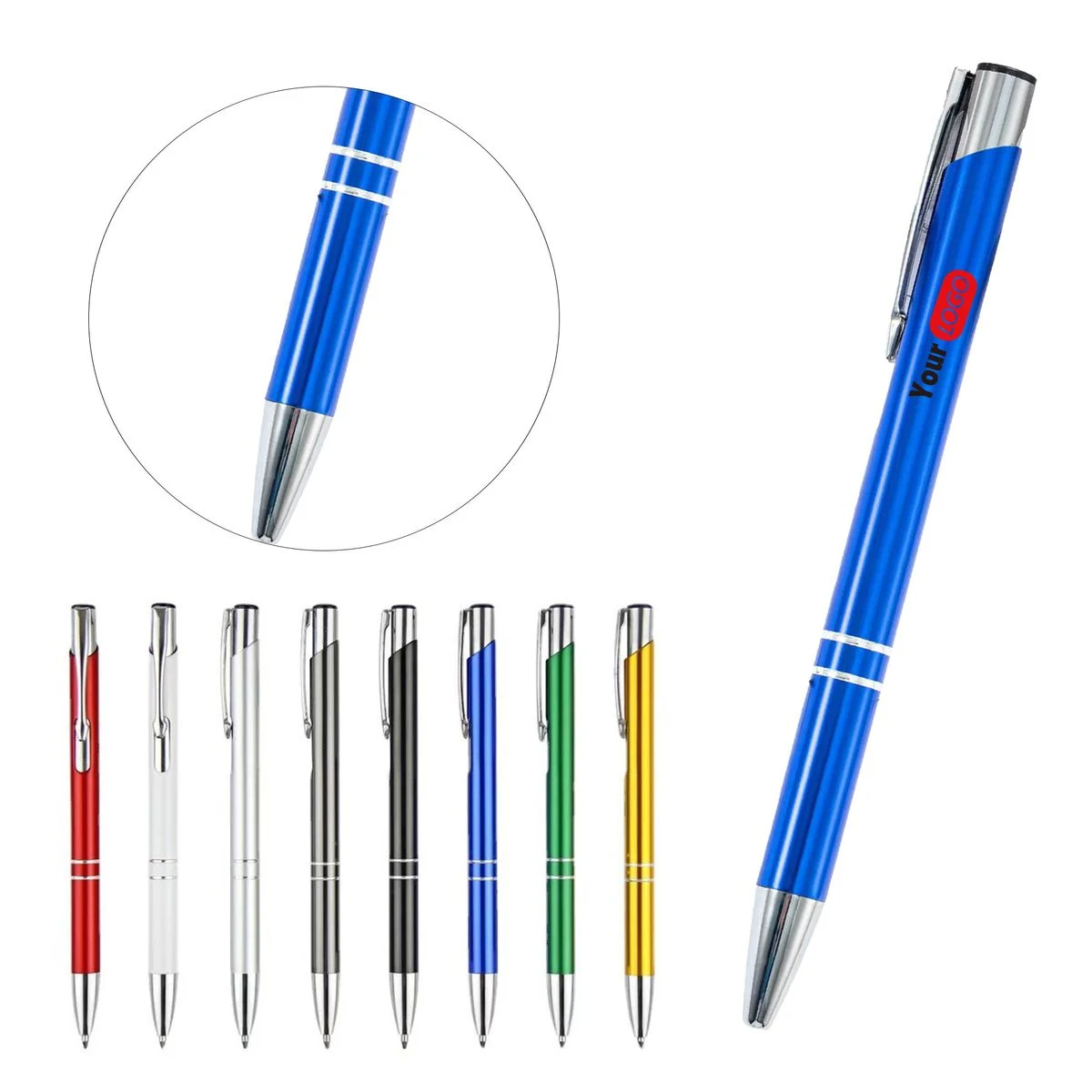 Metal-Bodied Slant-Tip Ballpoint Pen 1