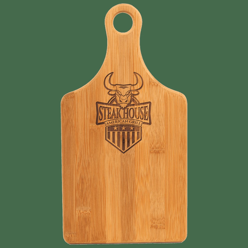 13 1/2" x 7" Bamboo Paddle Shape Cutting Board
