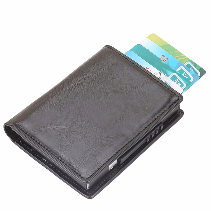 RFID Blocking Aluminum Card Holder Wallet - Slim Foldable Design