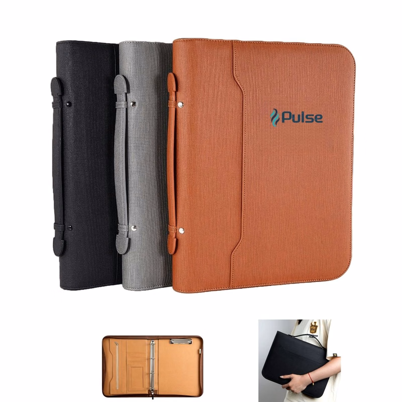 Multifunction PU Leather Business Portfolio Bag with Zipper