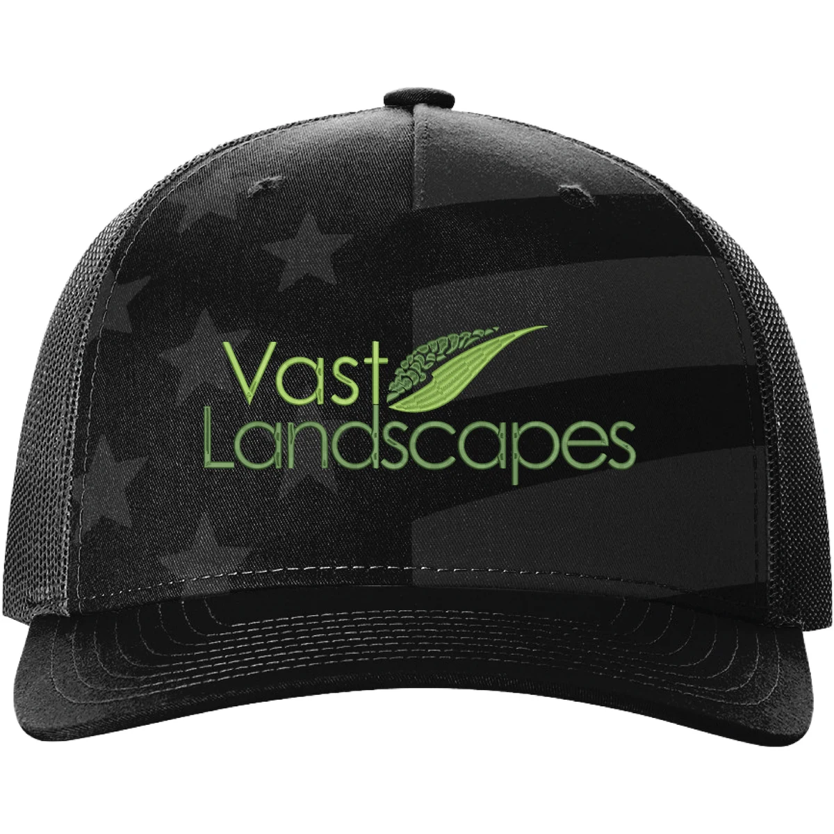 Richardson 112PFP Printed 5-Panel Snapback Trucker Hat w/Leatherette Adhesive Patches or Embroidery 1