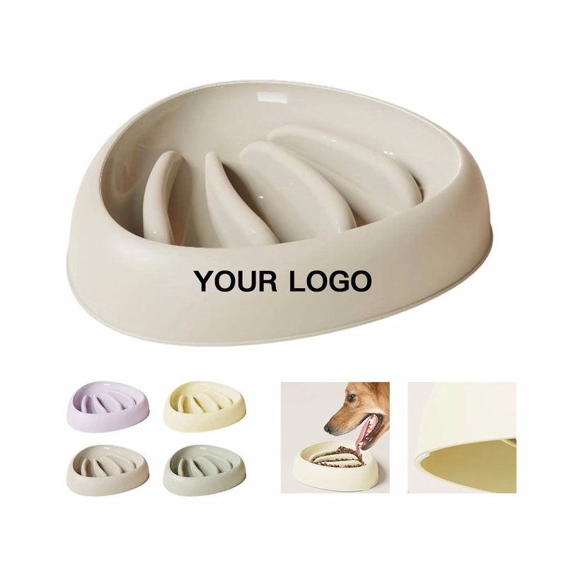 Plastic Pet Bowl with Slow Feed Structure for Safety
