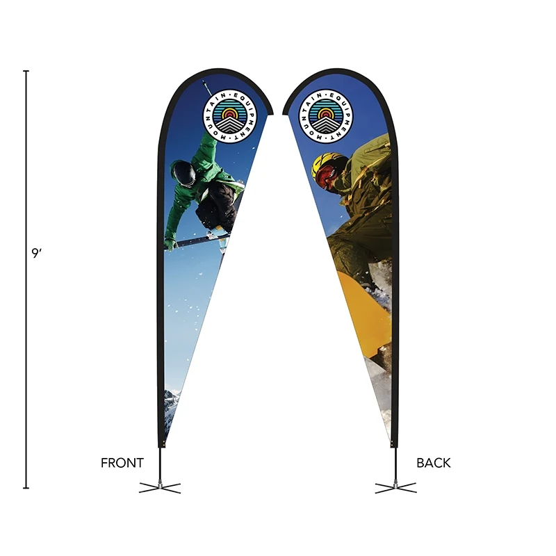 DisplaySplash 9' Double-Sided Custom Teardrop Flag 1