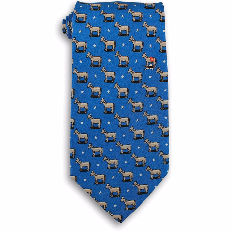 Blue Democrat Donkey Political Novelty Tie