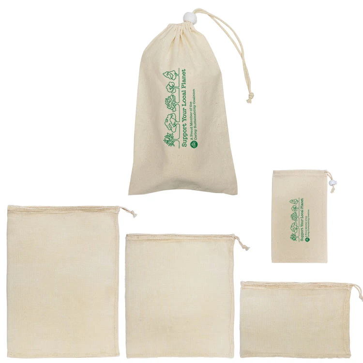 Reusable Cotton Mesh Produce Bag Set 1