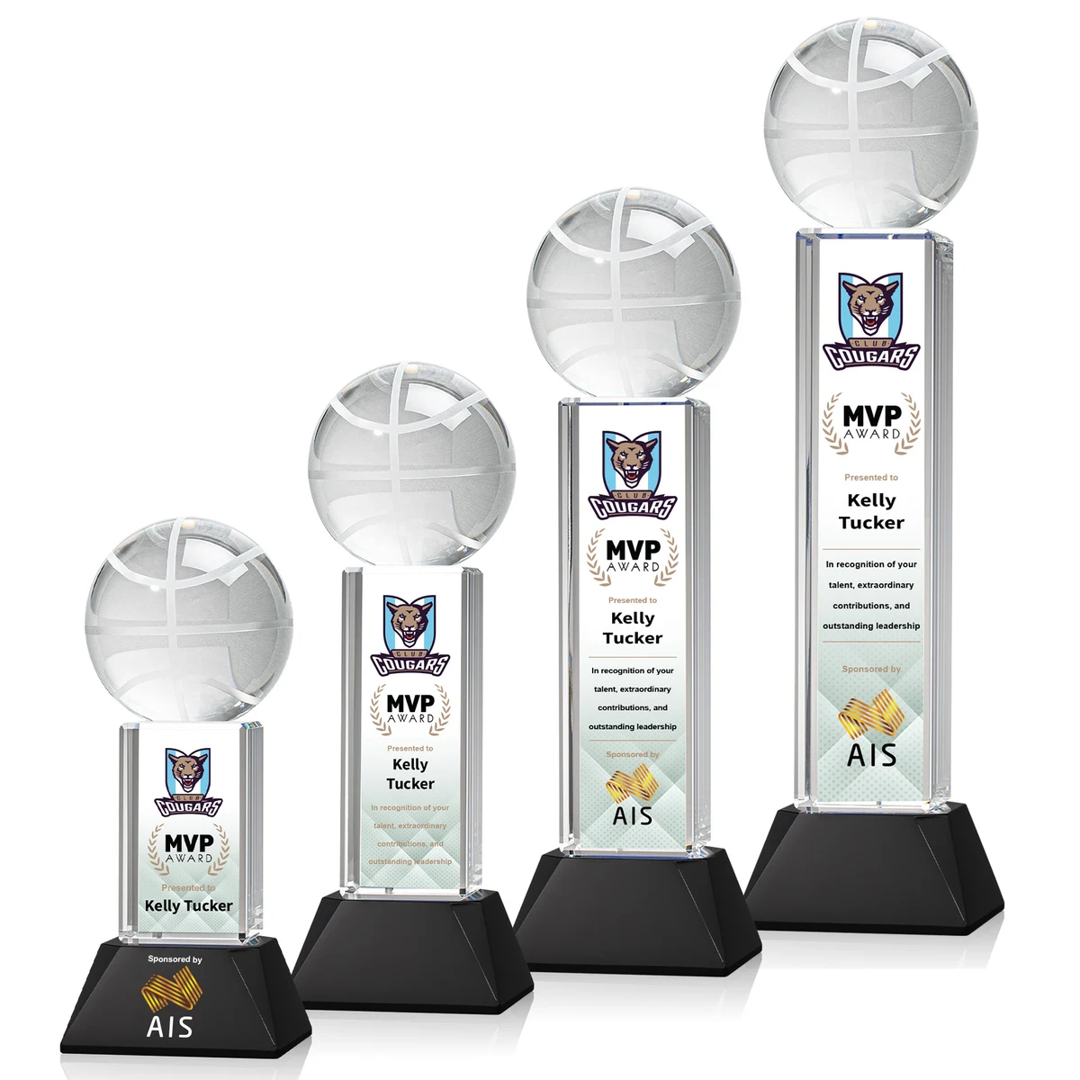Basketball VividPrint™ Award on Stowe - Black 1
