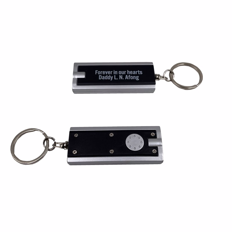 Custom Logo Printed Promotional LED Light Keyring/Key Chain