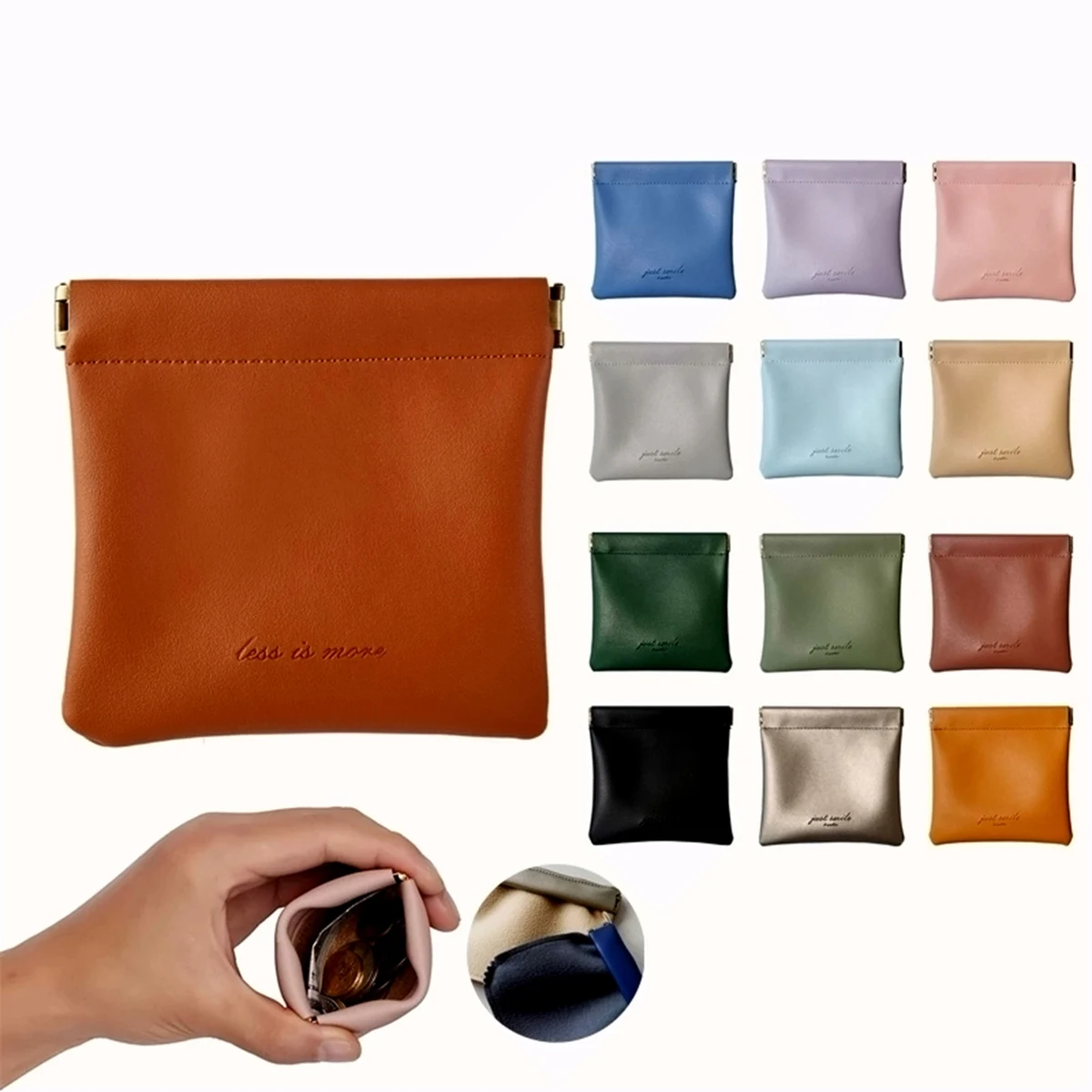 Leather Square Coin Purse Pouch 1