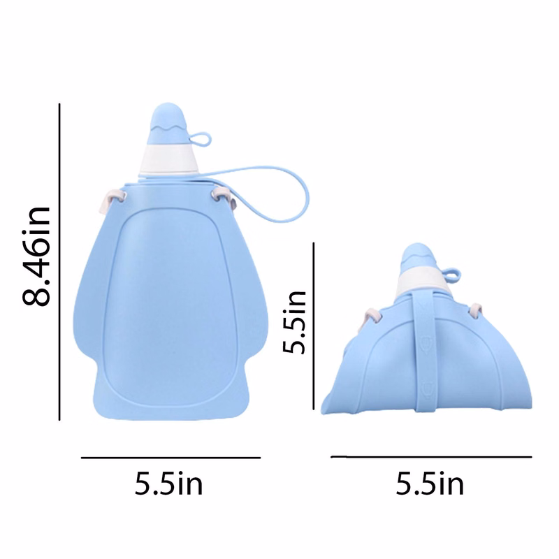 10-13.5Oz Silicone Flat Folding Bottle