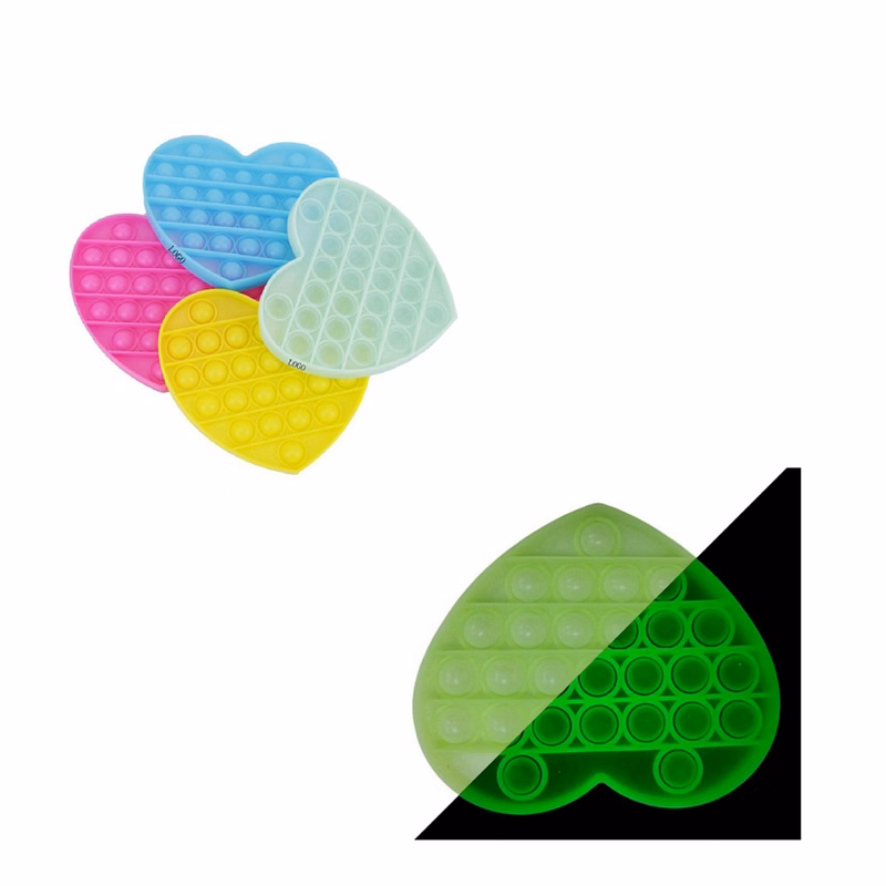 Heart Shape Noctilucence Bubble Sensory Fidget Toy