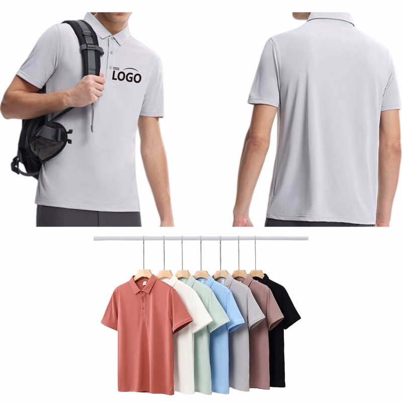 Polyester Polo Shirt Breathable Sports-style Men's T-shirt